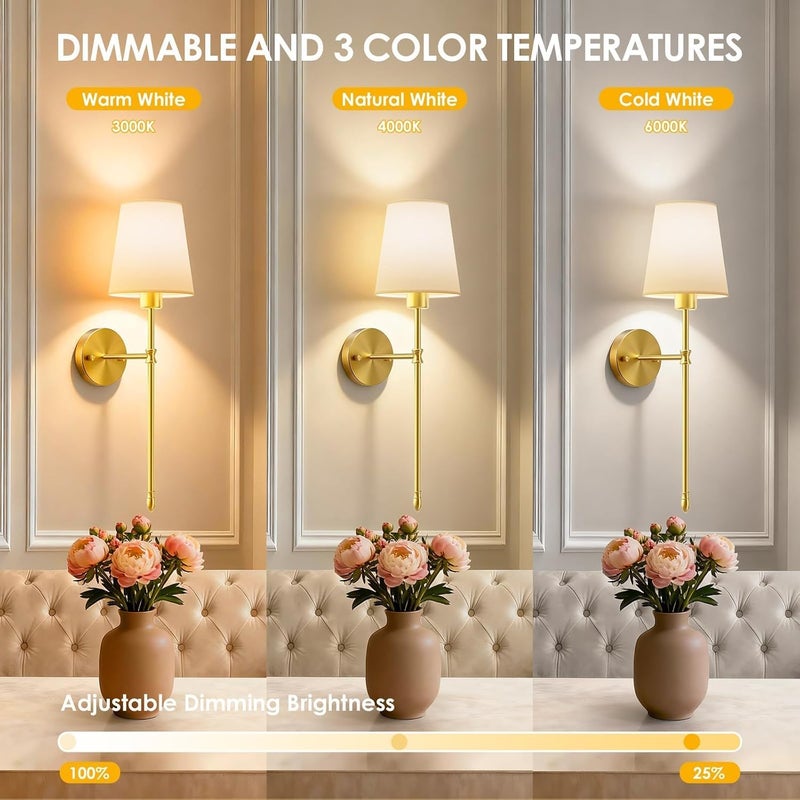 OCATO Battery Operated Wall Sconce: 10000mAh Wireless Wall Sconces Set of Two Rechargeable Lamp Dimmable Magnetic Lights with 7 RGB Colors and Remote Walls Decor for Bedroom Living Room Hallway - Image 3